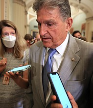 Sen. Joe Manchin pictured at the U.S. Capitol on July 20, 2021 in Washington, voiced his support for raising the age to 21 for purchasing semi-automatic weapons and questioned why individuals need to own high-powered AR-15-style weapons.
Mandatory Credit:	Chip Somodevilla/Getty Images
