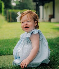 The couple have shared a new image of their 1-year-old daughter, Lilibet Diana Mountbatten-Windsor.
Mandatory Credit:	Misan Harriman/Prince Harry and Meghan, The Duke and Duchess of Sussex/Reuters