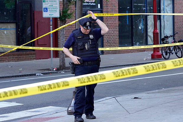 Officials are urging witnesses to come forward as they search for the shooters who fired into a Philadelphia crowd, leaving 3 dead and 11 wounded.
Mandatory Credit:	Michael Perez/AP