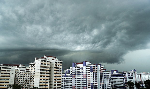 Storm clouds seen in the western part of Singapore.
Mandatory Credit: Lionel Ng/SOPA Images/LightRocket/Getty Images
