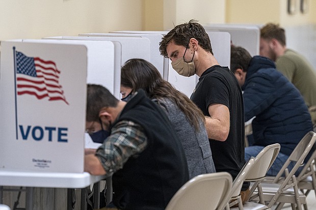 Voters cast ballots in San Francisco, Calif., on June 7, 2022. The primary elections taking place coast to coast on June 7 will serve as a barometer of the electorate's mood as Democrats confront frustration over soaring gas and grocery prices, rising crime and homelessness -- issues that have complicated the party's hopes of maintaining control of the US House in November.
Mandatory Credit:	David Paul Morris/Bloomberg/Getty Images