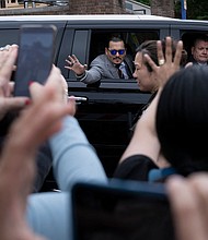 Since the conclusion of the defamation trial between Johnny Depp, seen here leaving a Virginia court on May 26, and his ex-wife Amber Heard, Depp has started a new TikTok account and used his first post to thank his supporters.
Mandatory Credit:	Brendan Smialowski/AFP/Getty Images