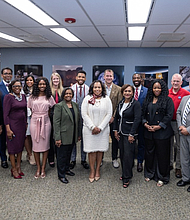 TSU administrators and NASA Johnson Space Center administrators pose for group photo after signing of Space Act Agreement