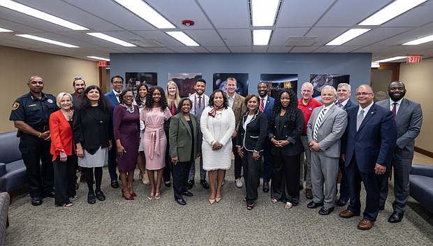 TSU administrators and NASA Johnson Space Center administrators pose for group photo after signing of Space Act Agreement