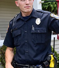 Former Grand Rapids Police Officer Christopher Schurr is pictured. Schurr has been fired less than a week after being charged with second-degree murder in the death of Patrick Lyoya, City Manager Mark Washington announced June 15.
Mandatory Credit:	Emily Rose Bennett/The Grand Rapids Press/AP