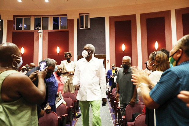 Robert L. “Bobby” Dandridge is greeted by family, friends and fans during “The Bobby Dandridge Legacy Celebration” last Saturday at Maggie Walker Governor’s School.