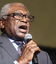 House Majority Whip Jim Clyburn addresses the South Carolina Democratic Party convention June 11 in Columbia, S.C.