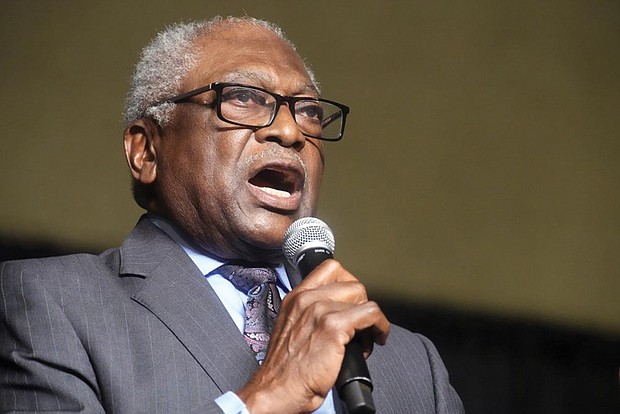 House Majority Whip Jim Clyburn addresses the South Carolina Democratic Party convention June 11 in Columbia, S.C.