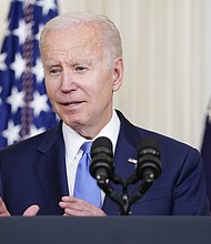 President Joe Biden pictured on June 16, in Washington says he is "not likely" to visit Ukraine when he travels to Europe for the Group of Seven summit and a meeting of NATO leaders.
Mandatory Credit:	Evan Vucci/AP