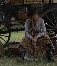 Singer and actress Faith Hill shared that in keeping with the time period of the drama, she was asked not to shave her under her arms while filming "1883."
Mandatory Credit:	Emerson Miller/Paramount+