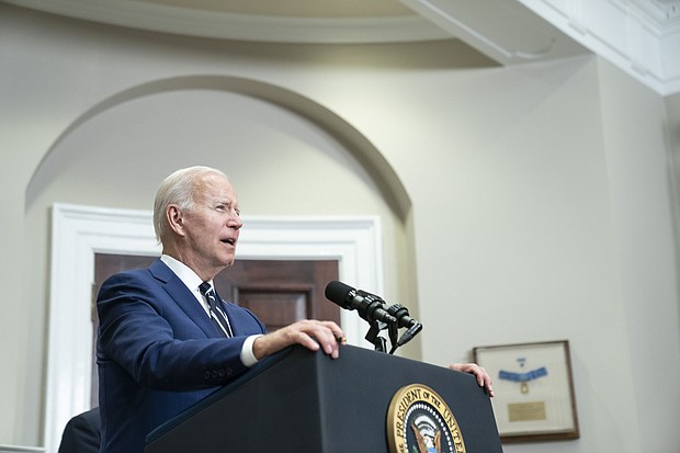 US President Joe Biden will call on Congress in a speech on June 22 to suspend federal gasoline and diesel taxes until the end of September, senior administration officials said.
Mandatory Credit:	Sarah Silbiger/Bloomberg/Getty Images
