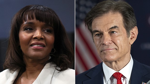 Mehmet Oz, right, the Republican nominee in Pennsylvania's US Senate race, has been claiming that everyone he defeated in the party primary has now endorsed him. But that's not true.
Mandatory Credit:	Getty Images