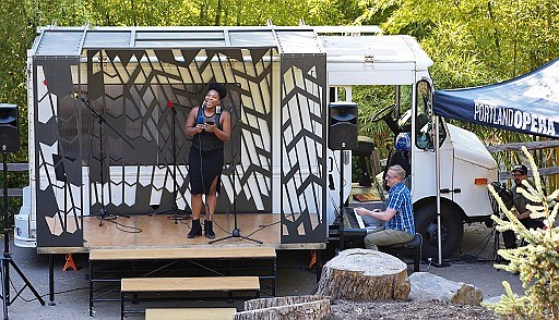 Opera a la Cart, a mobile performance venue brings live opera directly into community spaces where people gather, like Hoyt Arboretum next door to the Oregon Zoo.
