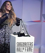 Honoree Mariah Carey speaks June 16 at the 51st Annual Songwriters Hall of Fame induction and awards gala in New York.