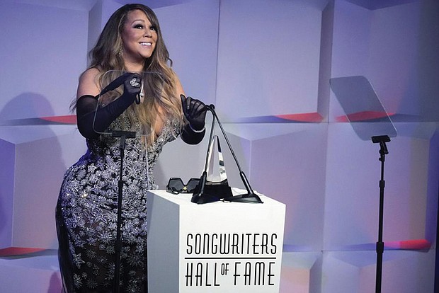 Honoree Mariah Carey speaks June 16 at the 51st Annual Songwriters Hall of Fame induction and awards gala in New York.