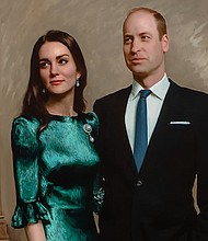 The official joint portrait of Kate Middleton and Prince William.
Mandatory Credit:	Painted by Jamie Coreth, Fine Art Commissions