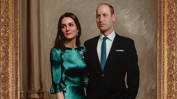 The official joint portrait of Kate Middleton and Prince William.
Mandatory Credit:	Painted by Jamie Coreth, Fine Art Commissions