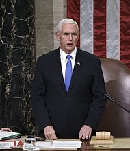 The documentary film crew subpoenaed by the January 6 committee interviewed former Vice President Mike Pence on January 12, 2021, a day before the House of Representatives voted to impeach then-President Donald Trump for inciting the Capitol riot.
Mandatory Credit:	Pool/Getty Images North America/Getty Images