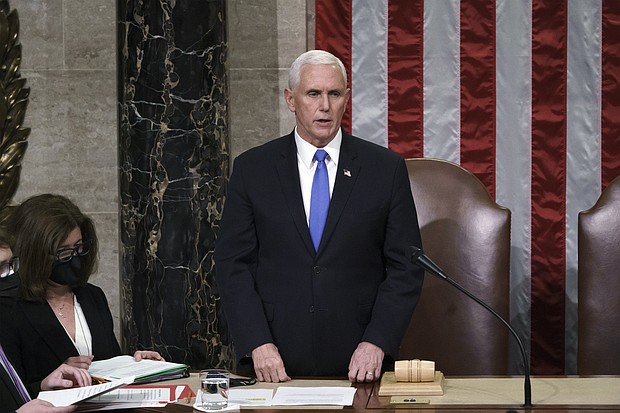The documentary film crew subpoenaed by the January 6 committee interviewed former Vice President Mike Pence on January 12, 2021, a day before the House of Representatives voted to impeach then-President Donald Trump for inciting the Capitol riot.
Mandatory Credit:	Pool/Getty Images North America/Getty Images