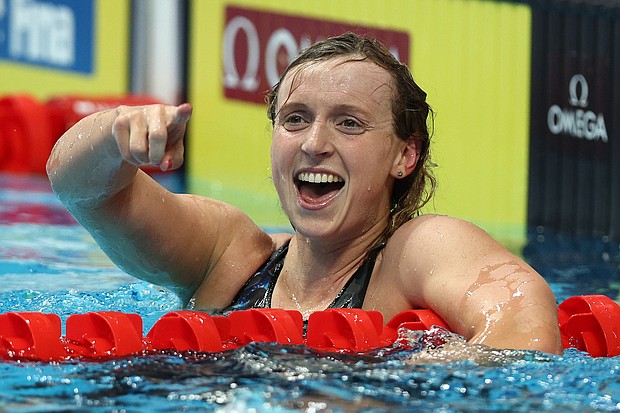 Katie Ledecky won a record-extending 17th swimming world title with a comfortable victory in the 1,500m free in Budapest on June 20.
Mandatory Credit:	Tom Pennington/Getty Images Europe/Getty Images