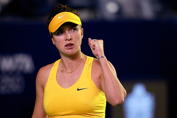 Elina Svitolina of Ukraine celebrates a point during a match against Russia's Anastasia Potapova on March 1 in Monterrey, Mexico. Svitolina says she has a "mission" to help her country
Mandatory Credit: Jam Media/Getty Images