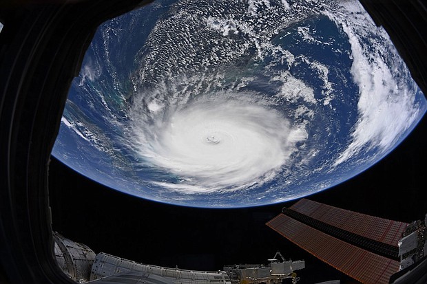 Hurricane Dorian in 2019 from the International Space Station. A study found that the frequency of hurricanes and typhoons is decreasing.
Mandatory Credit: NASA