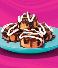 For the first time ever in the United States, Cinnabon is selling a new food item that doesn't contain cinnamon.
Mandatory Credit:	Cinnabon