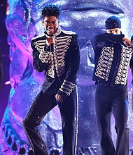 Lil Nas X, here at the Grammys in April, is speaking out about his relationship with the BET Awards.
Mandatory Credit:	Rich Fury/Getty Images for The Recording Academy