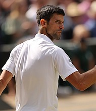Novak Djokovic of Serbia, seen here in July 2021 in London, got his Wimbledon title defense off to a winning start on June 27.
Mandatory Credit:	Clive Brunskill/Getty Images Europe/Getty Images