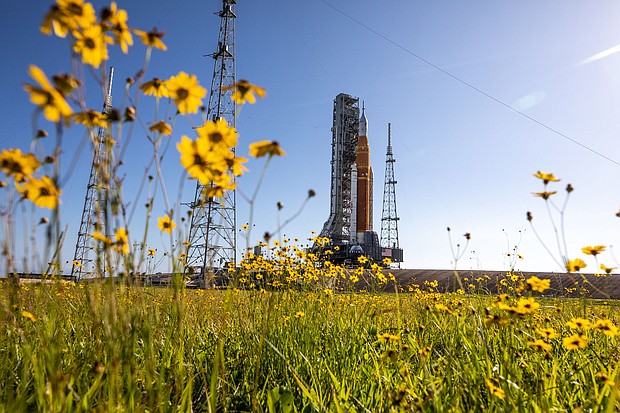NASA's Artemis I Moon rocket arrives at Launch Pad 39B at the agency's Kennedy Space Center in Florida on June 6.
Mandatory Credit:	NASA/Ben Smegelsky