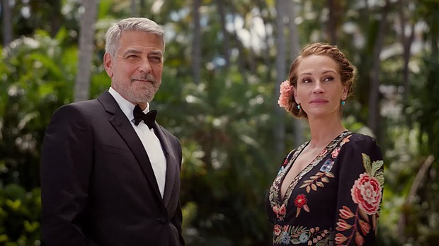 "Ocean's Eleven" co-stars George Clooney and Julia Roberts are back in the romantic comedy "Ticket to Paradise," the first either has done in years.
Mandatory Credit:	Universal Pictures