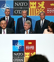 US President Joe Biden and fellow NATO leaders assembled in the Spanish capital of Madrid on June 29 and announced a significant strengthening of forces along the alliance's eastern flank as Russia's war in Ukraine shows no signs of slowing.
Mandatory Credit:	Murat Cetinmuhurdar/Anadolu Agency/Getty Images