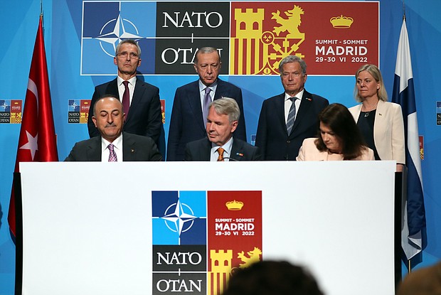 US President Joe Biden and fellow NATO leaders assembled in the Spanish capital of Madrid on June 29 and announced a significant strengthening of forces along the alliance's eastern flank as Russia's war in Ukraine shows no signs of slowing.
Mandatory Credit:	Murat Cetinmuhurdar/Anadolu Agency/Getty Images