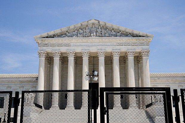 The Supreme Court, seen in Washington, on June 26 allowed a congressional map in Louisiana to remain in place for the next election, freezing a lower court ruling that said the map likely violates the Voting Rights Act by diluting the power of Black voters.
Mandatory Credit:	Elizabeth Frantz/Reuters