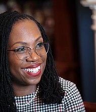 Ketanji Brown Jackson joins the US Supreme Court as first Black woman on the bench.
Mandatory Credit:	Win McNamee/Getty Images