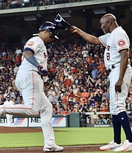 Martin Maldonando rounds the bases after his solo home run.
Photo Credit-Big Sarge Media