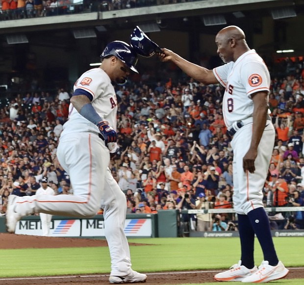 Martin Maldonando rounds the bases after his solo home run.
Photo Credit-Big Sarge Media