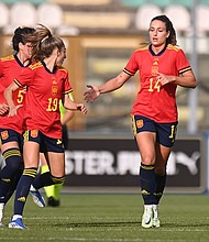 Alexia Putellas celebrates after scoring the equalizer against Italy.
Mandatory Credit: Tullio M. Puglia/Getty Images Europe/Getty Images