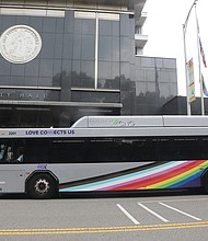 The Greater Richmond Transit Company (GRTC) unveiled a Pride-themed bus June 5 in front of Richmond City Hall. The first of its kind in the region, the “Love Connects” bus is intended to symbolize Richmond being a welcoming and inclusive place for the LGBTQ+ community. GRTC partnered with Virginia Pride for the design of the Pride bus, which will be in service for at least a year.