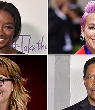 President Joe Biden on July 7 will award the presidential Medal of Freedom to 17 people, including Olympic gymnast Simone Biles, top left, Academy Award-winning actor Denzel Washington, and former congresswoman Gabrielle Giffords.
Mandatory Credit: Getty Images