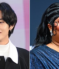Kim Taehyung, also known as V, is a fan of Lizzo and the feeling seems mutual.
Mandatory Credit:	SIPA/Getty Images