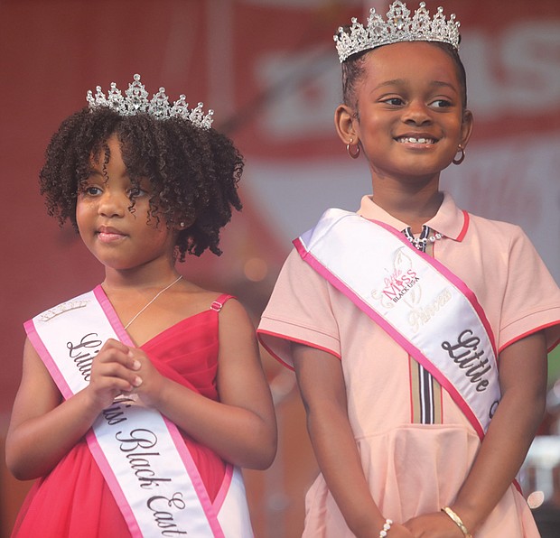 The young pageant enthusiasts are Mia Moore, 4, of Richmond, Little Miss Black East Coast, and McKenzie Casey-Jones, 7, of Hopewell, Little Miss Black Virginia. The two pageant winners displayed their public speaking skills before an encouraging audience.