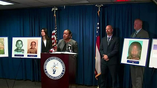 The Dekalb County District Attorney's Office said 45-year-old Teresa Ann Bailey Black, has been charged with two counts of felony murder, two counts of cruelty to children, aggravated assault, and concealing the death of another.
Mandatory Credit:	WGCL