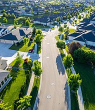 The 30-year fixed-rate mortgage averaged 5.51% in the week ending July 14, up from 5.3% the week before, according to Freddie Mac and pictured houses in the Cavanaugh subdivision of Meridian, Idaho, on June 30.
Mandatory Credit:	Jeremy Erickson/Bloomberg/Getty Images