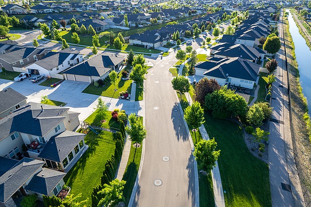 The 30-year fixed-rate mortgage averaged 5.51% in the week ending July 14, up from 5.3% the week before, according to Freddie Mac and pictured houses in the Cavanaugh subdivision of Meridian, Idaho, on June 30.
Mandatory Credit:	Jeremy Erickson/Bloomberg/Getty Images