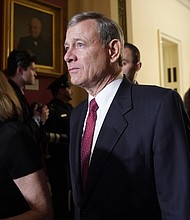 U.S. Supreme Court Chief Justice John Roberts departs with his wife Jane after U.S. President Donald Trump concluded his second State of the Union address to a joint session of the U.S. Congress in the House Chamber of the U.S. Capitol in Washington, U.S. February 5, 2019.
Mandatory Credit:	Joshua Roberts/Reuters