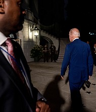 President Joe Biden returns to the White House after a trip to Israel and Saudi Arabia.
Mandatory Credit:	Andrew Harnik/AP