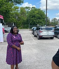 Dr. Veronica Ajewole (pictured above being interviewed by KPRC), BCSPC’s program director/principal investigator, an oncology clinical pharmacist, and an associate professor of pharmacy practice in the College of Pharmacy & Health Sciences, is excited about the 1,350 women that will ultimately be served throughout the three-year grant, as well as the University's commitment to expanding the services.