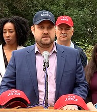 Families of 9/11 victims speak out against LIV Golf tournaments coming to the US.
Mandatory Credit:	KPTV