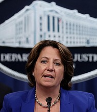 The US Justice Department seized approximately half a million dollars that North Korean government-backed hackers had either extorted from US health care organizations or used to launder ransom payments, deputy Attorney General Lisa Monaco said Tuesday.
Mandatory Credit:	JONATHAN ERNST/AFP/POOL/Getty Images